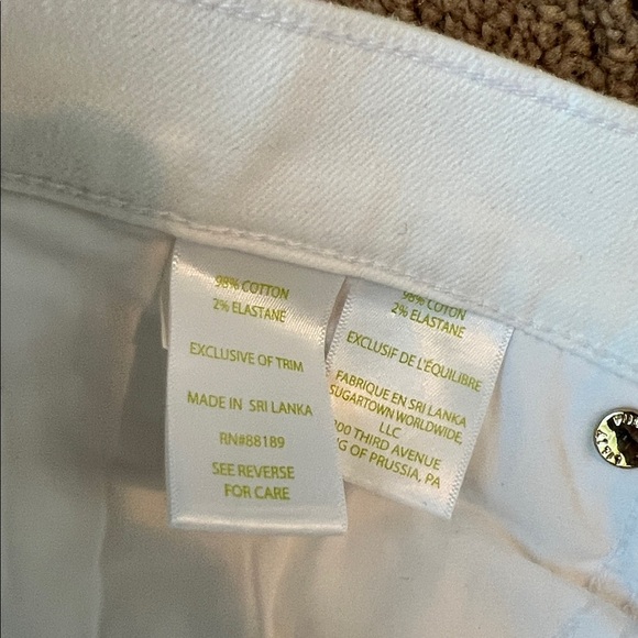 Lilly Pulitzer South Ocean crop flare pant with Lapis Geo Border Embroidery - Picture 10 of 11